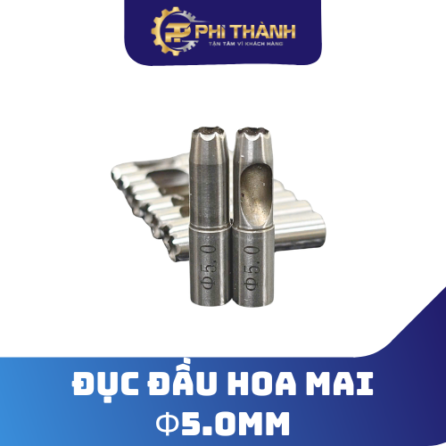 Đục Đầu Hoa Mai Φ5.0mm – Mũi Đục Lỗ Chuyên Nghiệp Cho Ngành Giày Dép & Đồ Da