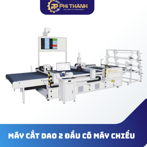 Máy Cắt Dao 2 Đầu Có Máy Chiếu Thông Minh – Giải Pháp Cắt Chính Xác, Tiết Kiệm Vật Liệu